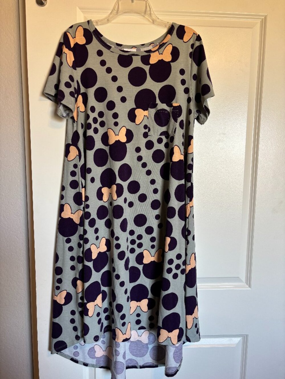 LuLaRoe Disney Carly Minnie Mouse Polka Dot Swing Dress Size Large